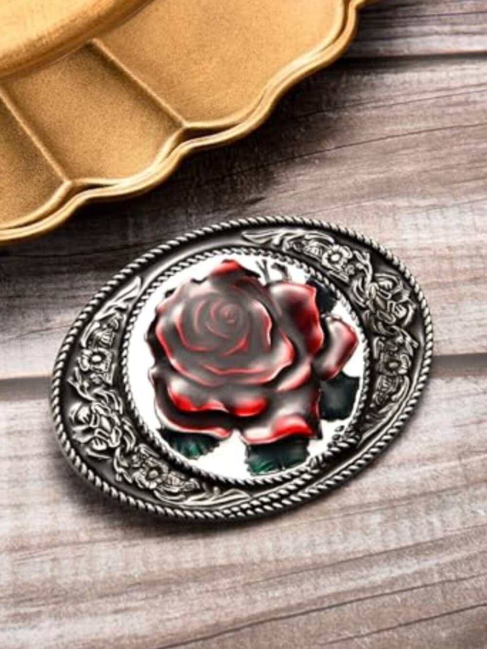 Belt Buckle for Women Men Rose Western Texas Cowboy Cowgirls Belt Buckles